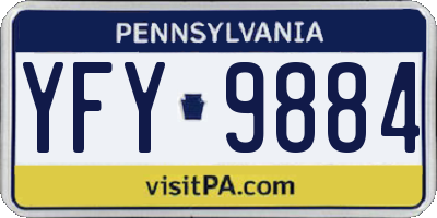 PA license plate YFY9884