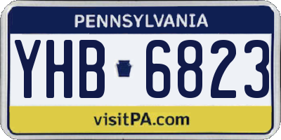 PA license plate YHB6823