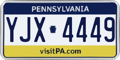 PA license plate YJX4449