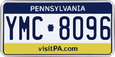 PA license plate YMC8096