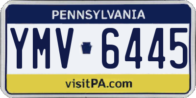 PA license plate YMV6445