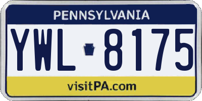 PA license plate YWL8175