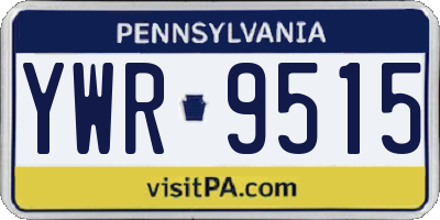 PA license plate YWR9515