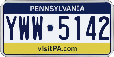 PA license plate YWW5142