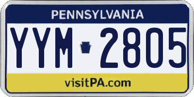 PA license plate YYM2805