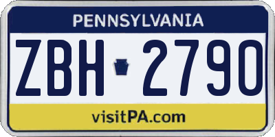 PA license plate ZBH2790