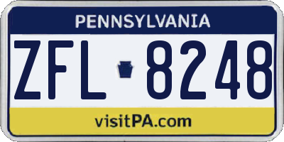 PA license plate ZFL8248