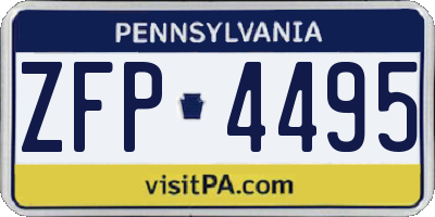 PA license plate ZFP4495