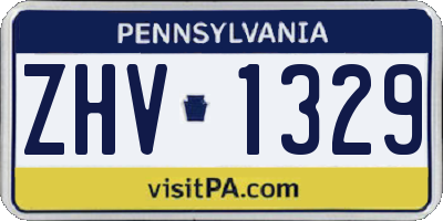 PA license plate ZHV1329