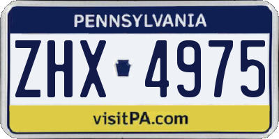 PA license plate ZHX4975