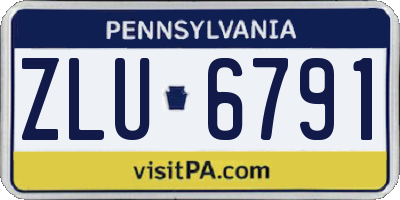 PA license plate ZLU6791