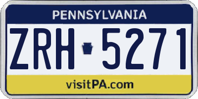 PA license plate ZRH5271