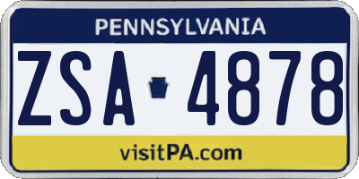 PA license plate ZSA4878