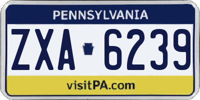 PA license plate ZXA6239