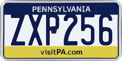 PA license plate ZXP256