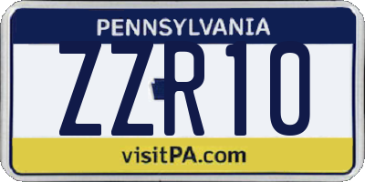 PA license plate ZZR10