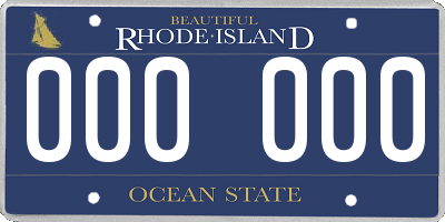 RI license plate 000000