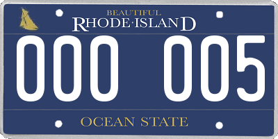 RI license plate 000005