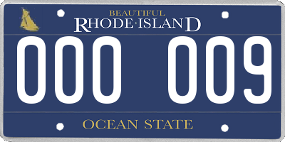 RI license plate 000009