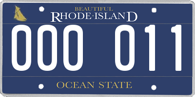 RI license plate 000011