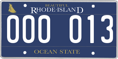 RI license plate 000013