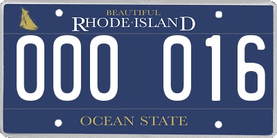 RI license plate 000016