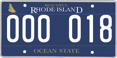 RI license plate 000018