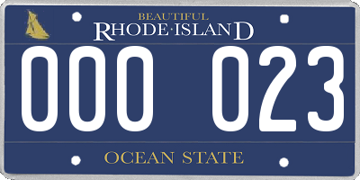 RI license plate 000023