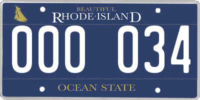 RI license plate 000034