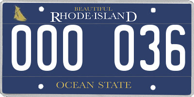 RI license plate 000036