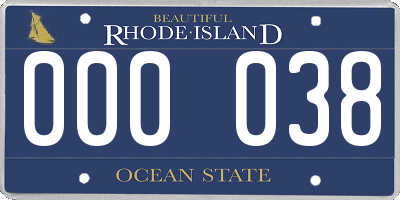 RI license plate 000038