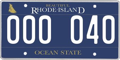 RI license plate 000040