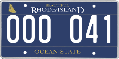 RI license plate 000041