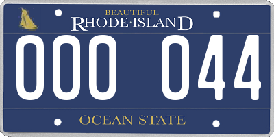 RI license plate 000044