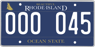 RI license plate 000045