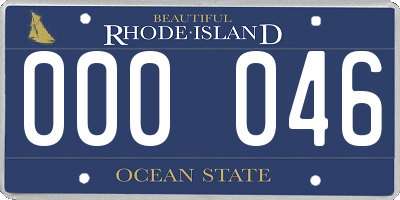 RI license plate 000046