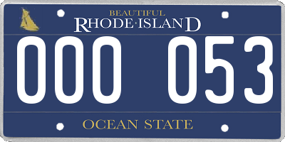RI license plate 000053