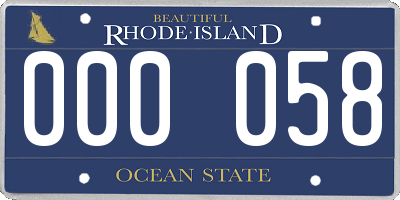 RI license plate 000058