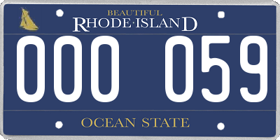 RI license plate 000059