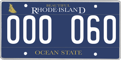 RI license plate 000060