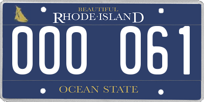 RI license plate 000061