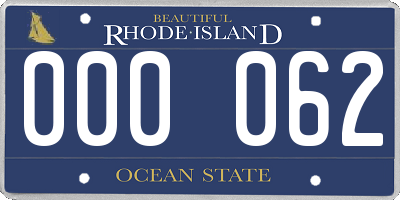 RI license plate 000062