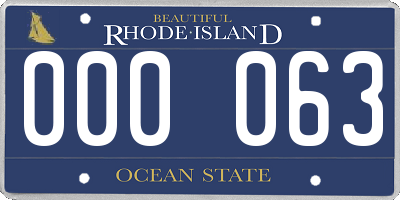 RI license plate 000063