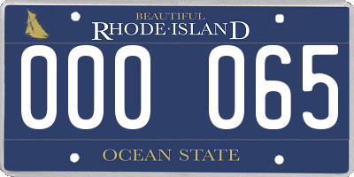 RI license plate 000065