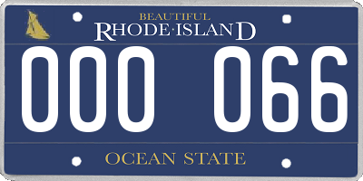 RI license plate 000066