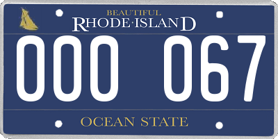 RI license plate 000067