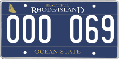 RI license plate 000069