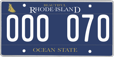 RI license plate 000070