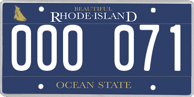 RI license plate 000071