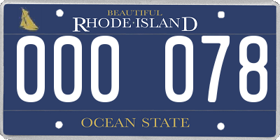 RI license plate 000078